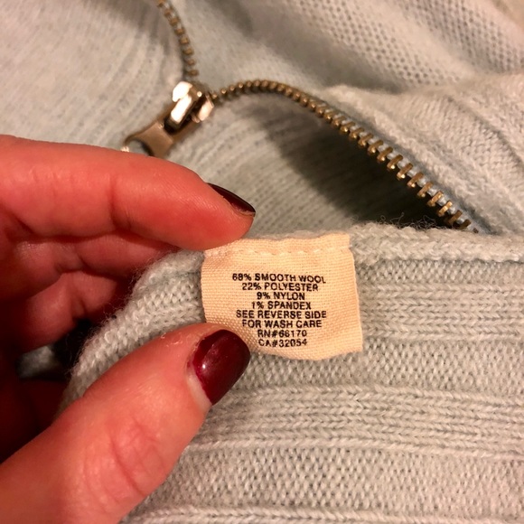 Vintage XS Lt Blue Free People Zip-up Sweater - Picture 5 of 5